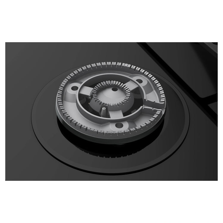 Westinghouse 90cm 5-Burner Black Ceramic Glass Gas Cooktop WHG959BD, Burner Close-Up View