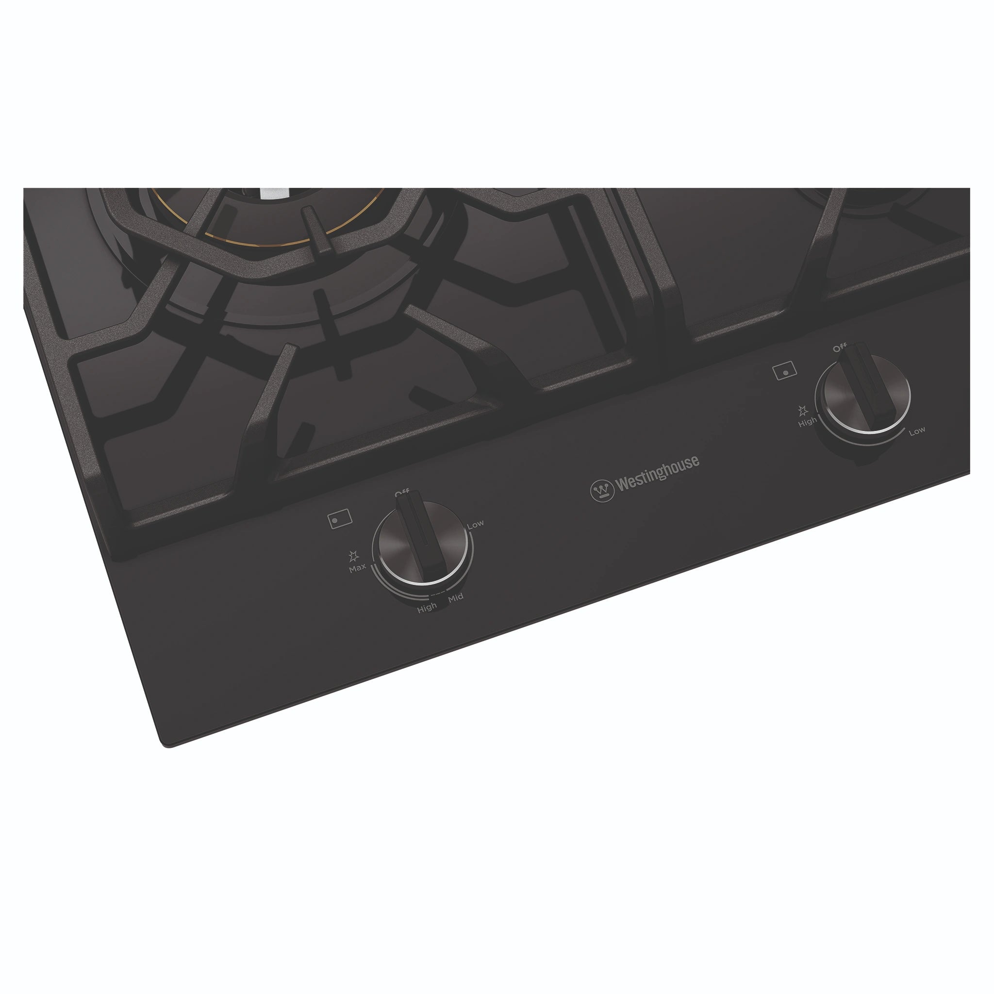 Westinghouse 90cm 5-Burner Black Ceramic Glass Gas Cooktop WHG959BD, Contros Graphic Gall View