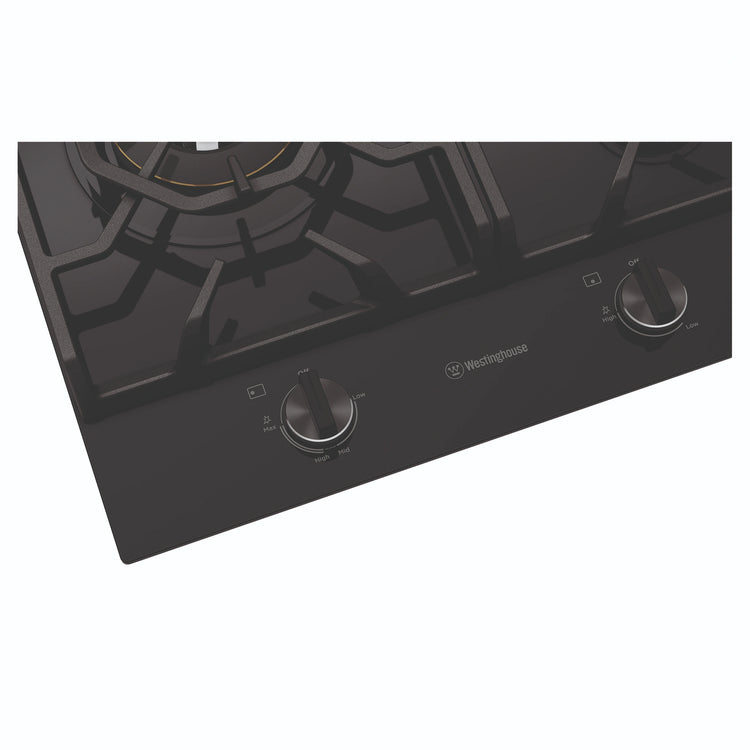 Westinghouse 90cm 5-Burner Black Ceramic Glass Gas Cooktop WHG959BD, Contros Graphic Gall View