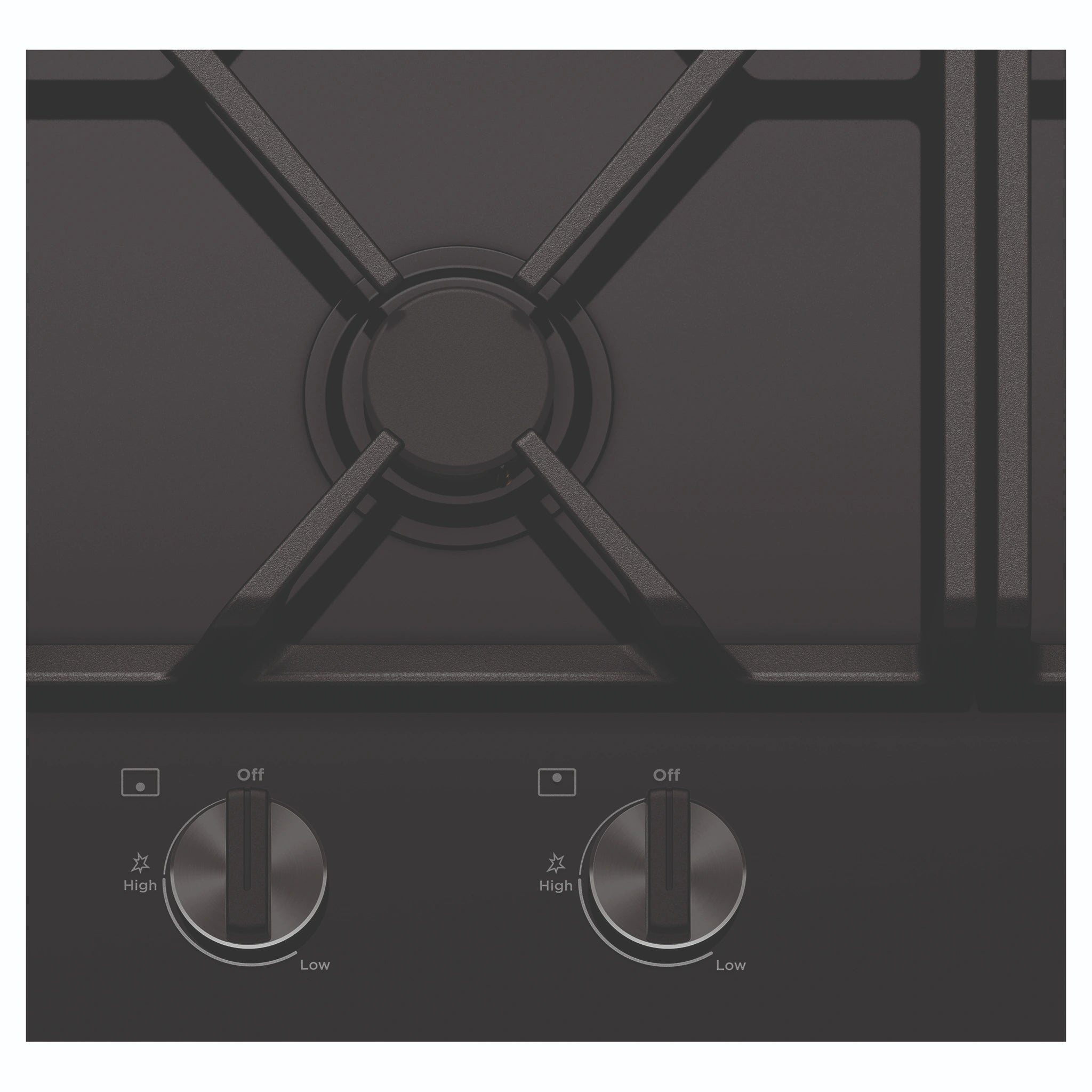Westinghouse 90cm 5-Burner Black Ceramic Glass Gas Cooktop WHG959BD, Control Close-Up View