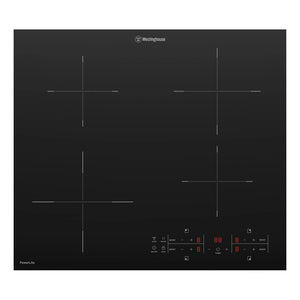 Westinghouse 60cm 4 Zone Power Lite Induction Cooktop WHI642BE, Front View