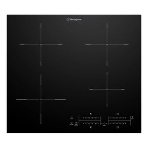 Westinghouse 60cm 4-zone induction cooktop with Boil Protect WHI643BE, Front View