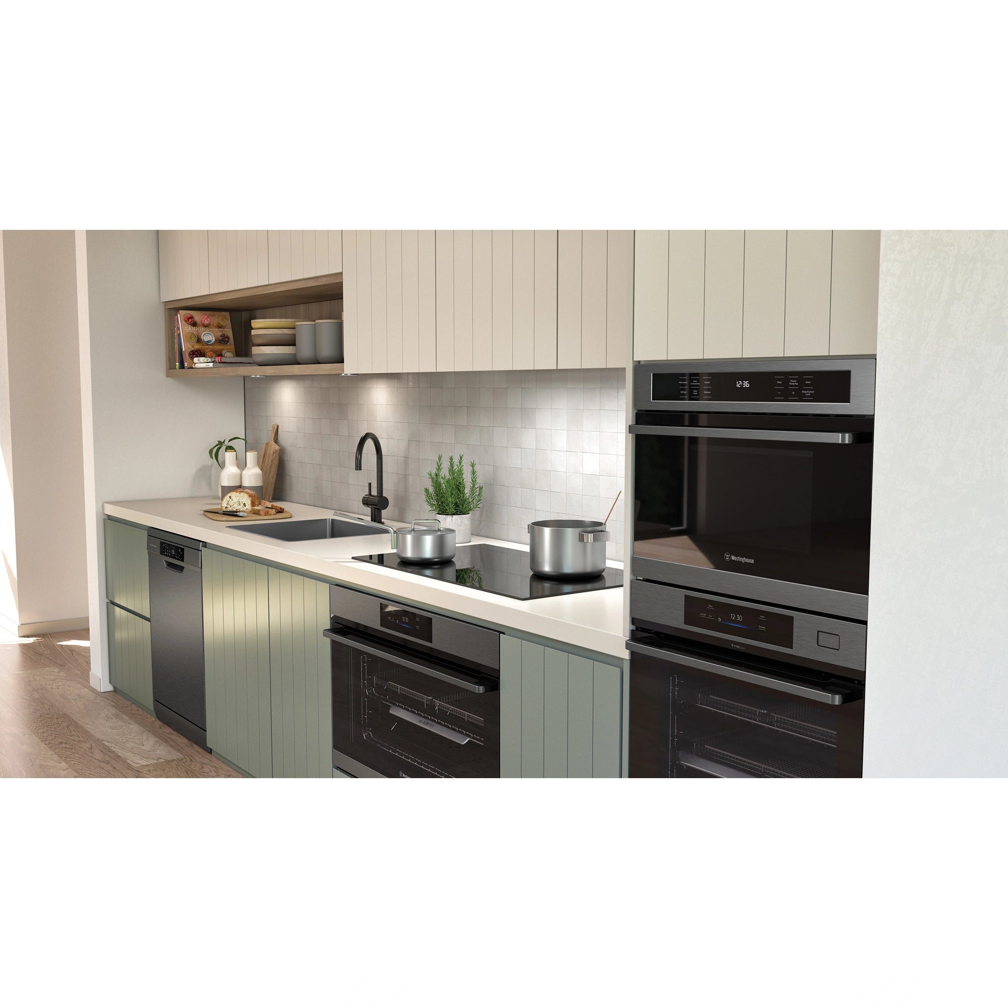 Westinghouse 90cm 5-zone induction cooktop with Boil Protect WHI955BD, Life Style View