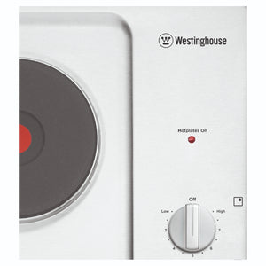 Westinghouse 60cm Electric Solid Cooktop, Stainless Steel WHS642SC, Knob Control View