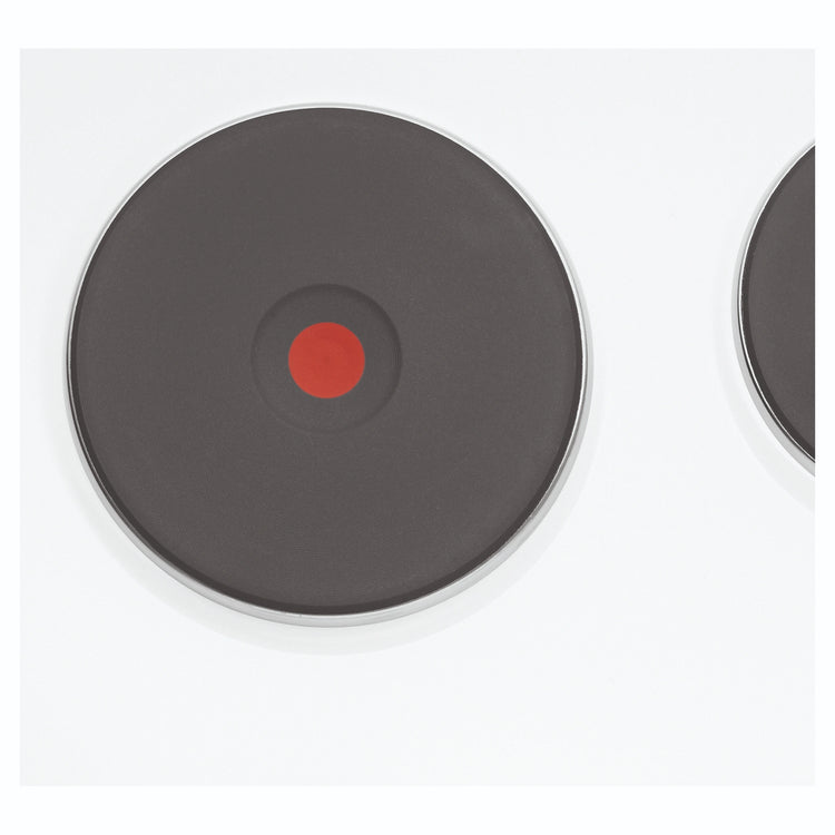 Westinghouse 60cm 4-Zone Electric Solid Cooktop, White WHS642WC, Hotplate Burner Close-Up View