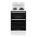 Westinghouse 54cm freestanding electric oven and coil cooktop, white WLE522WC, Front View