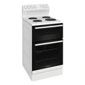 Westinghouse 54cm freestanding electric oven and solid cooktop, white WLE532WC, Left Side View
