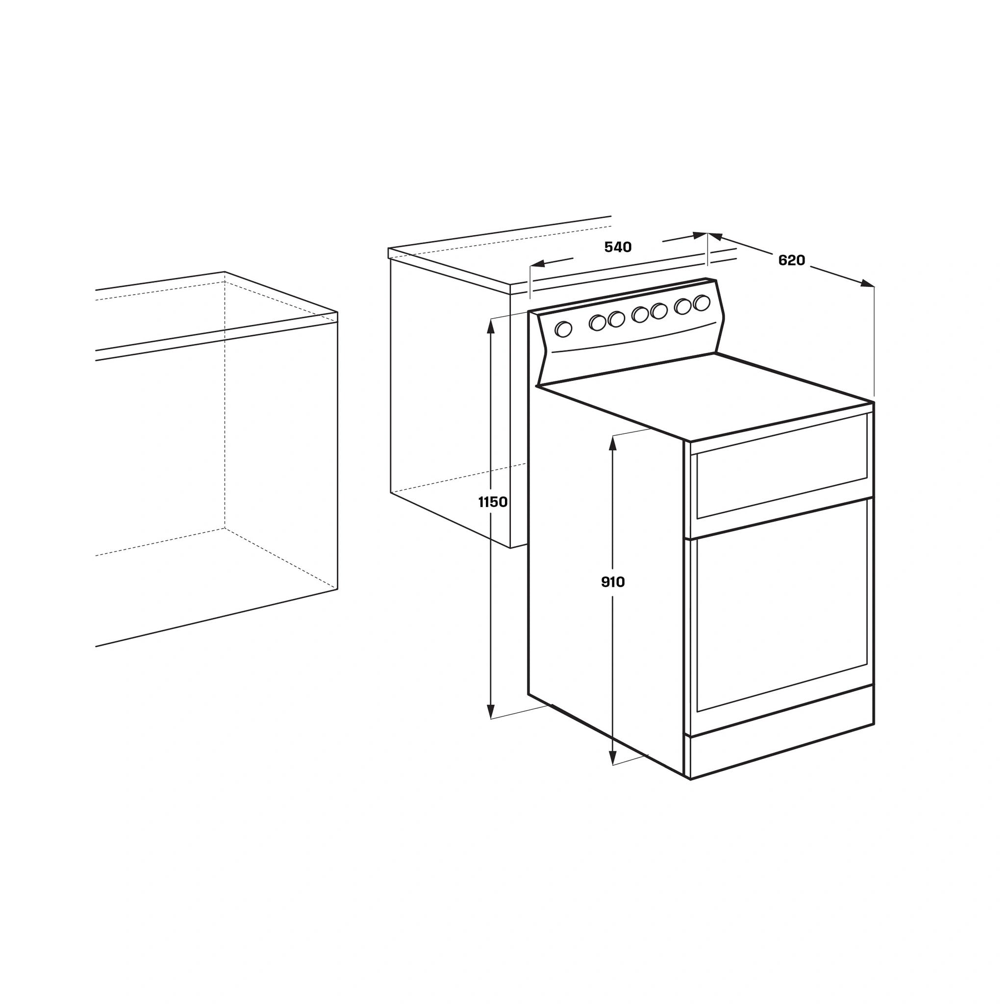Westinghouse WLE543WCB 54cm Freestanding Electric Oven – White