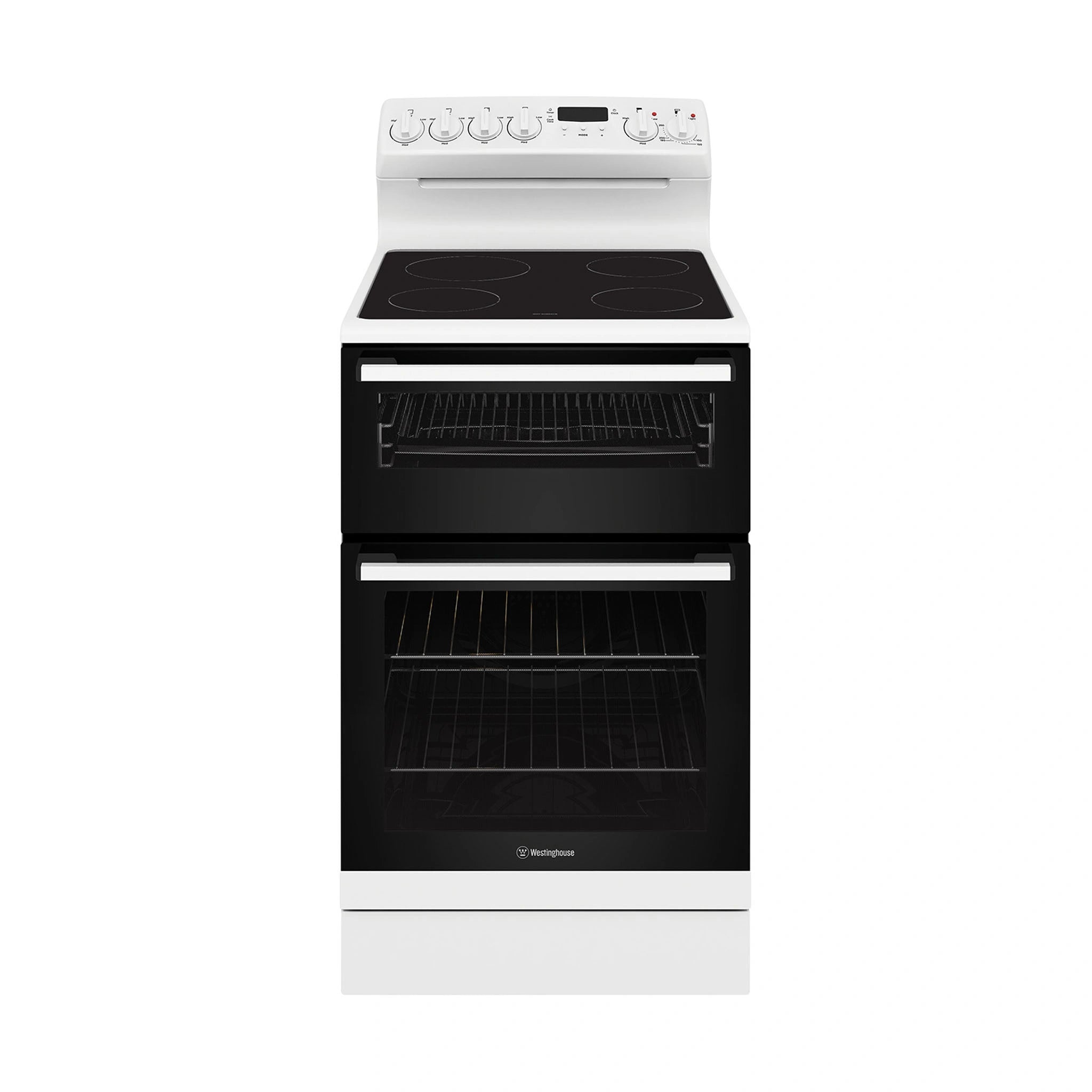 Westinghouse 54cm Freestanding Electric Oven – White WLE543WCB, Front View