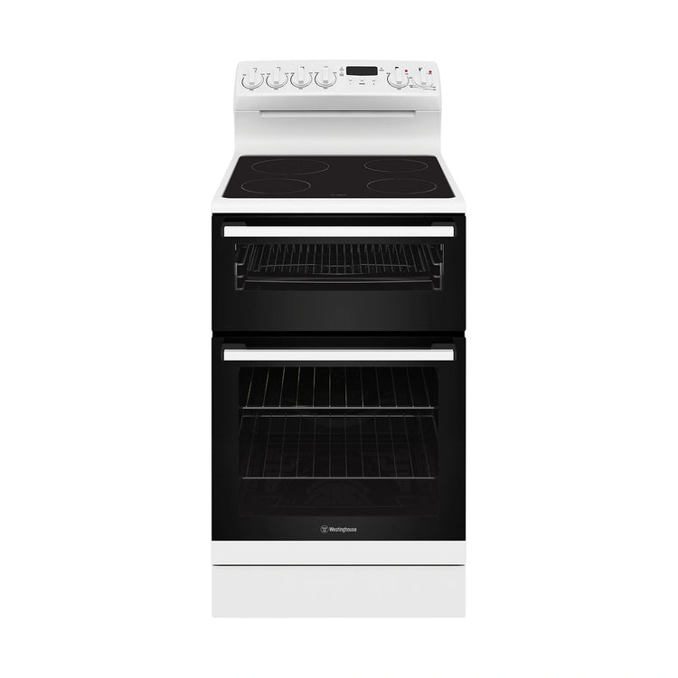Westinghouse 54cm Freestanding Electric Oven – White WLE543WCB, Front View
