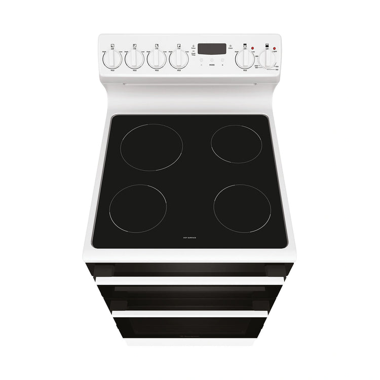 Westinghouse 54cm Freestanding Electric Oven – White WLE543WCB, Top View