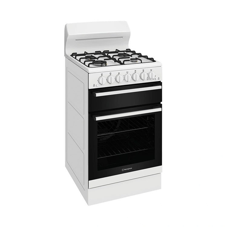 Westinghouse 54cm Freestanding Gas Oven – White WLG510WCH, Side View