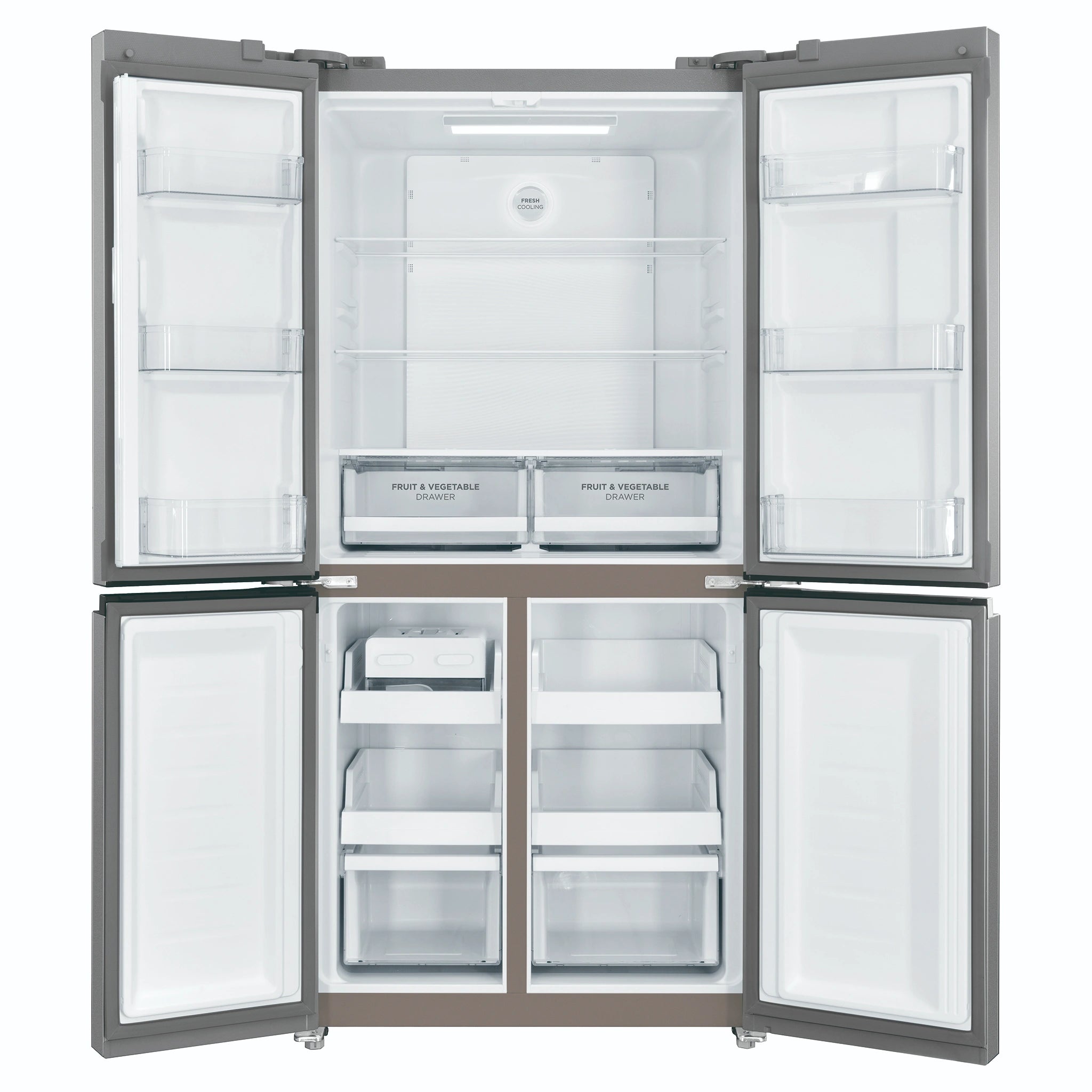 Westinghouse 496L Silver French Door Refrigerator WQE4900AA, Front View With Double Door Open View