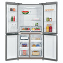 Westinghouse 496L Silver French Door Refrigerator WQE4900AA, Front View With Double Door Open View With Storages