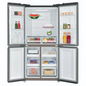 Westinghouse 496L Charcoal Matte Black French Door Refrigerator WQE4900BA, Front View With Double Door Open View With Storages