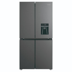 Westinghouse 492L Charcoal Matte Black French Door Refrigerator with Non-Plumbed Water Dispenser WQE4960BA, Front View