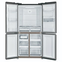 Westinghouse 492L Charcoal Matte Black French Door Refrigerator with Non-Plumbed Water Dispenser WQE4960BA, Front View With Double Door Open View