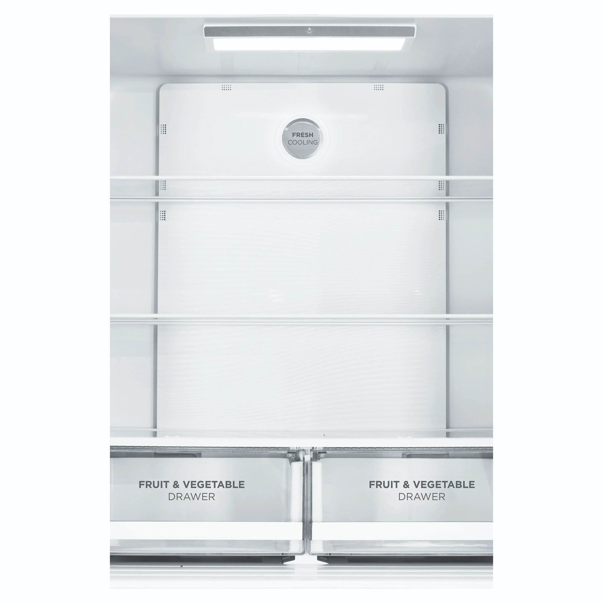 Westinghouse 492L Charcoal Matte Black French Door Refrigerator with Non-Plumbed Water Dispenser WQE4960BA, Inside View
