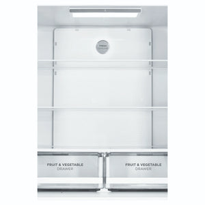 Westinghouse 492L Charcoal Matte Black French Door Refrigerator with Non-Plumbed Water Dispenser WQE4960BA, Inside View