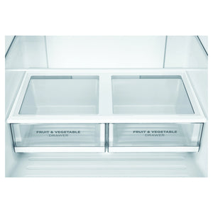 Westinghouse 492L Charcoal Matte Black French Door Refrigerator with Non-Plumbed Water Dispenser WQE4960BA, Vegetable Drawer View