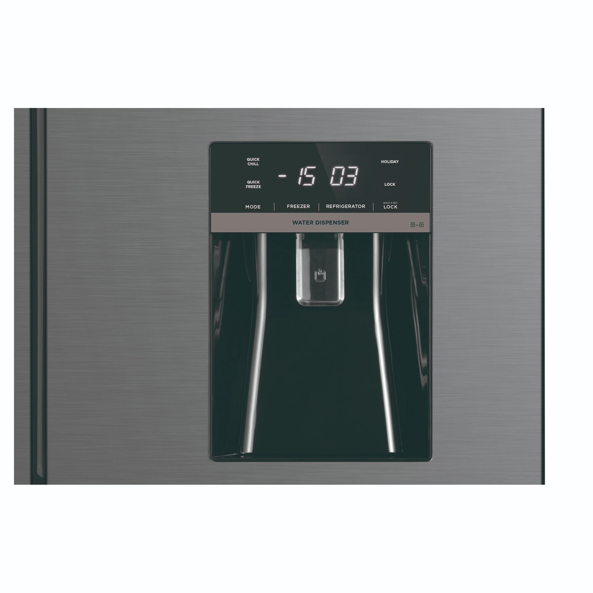 Westinghouse 492L Charcoal Matte Black French Door Refrigerator with Non-Plumbed Water Dispenser WQE4960BA, Water Dispenser View