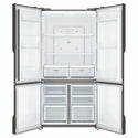 Westinghouse 564L Matte Black Quad Door Refrigerator WQE5600BB, Front View With Double Door Open View