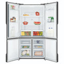 Westinghouse 564L Matte Black Quad Door Refrigerator WQE5600BB, Front View With Double Door Open View With Storages