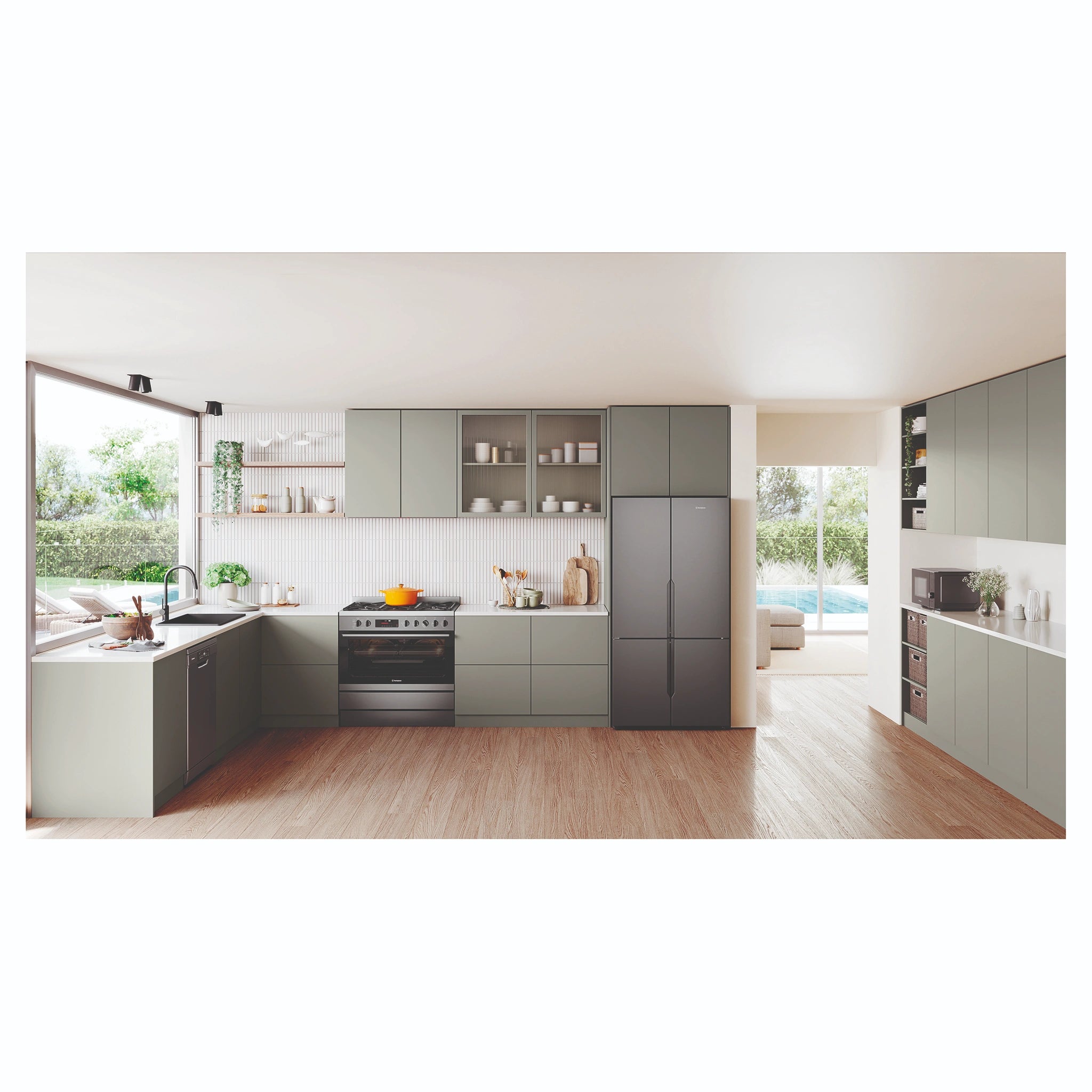 Westinghouse 564L Matte Black Quad Door Refrigerator WQE5600BB, Lifestyle View 2