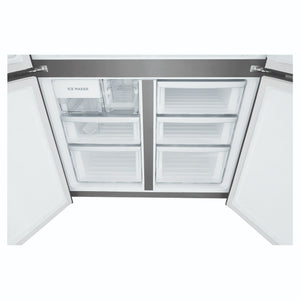 Westinghouse 564L Matte Charcoal Black Quad Door Refrigerator with Plumbed Water Dispenser WQE5650BA, Drawers Close-Up View