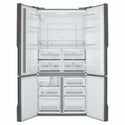 Westinghouse 564L Matte Charcoal Black Quad Door Refrigerator with Plumbed Water Dispenser WQE5650BA, Front View With Double Door Open View