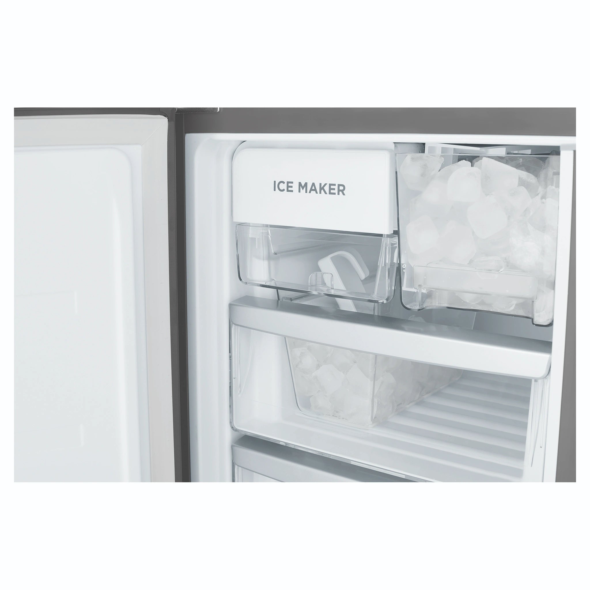 Westinghouse 564L Matte Charcoal Black Quad Door Refrigerator with Plumbed Water Dispenser WQE5650BA, Ice Maker View