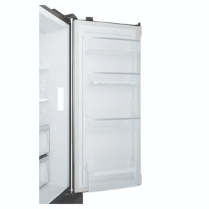 Westinghouse 564L Matte Charcoal Black Quad Door Refrigerator with Plumbed Water Dispenser WQE5650BA, Side Door View