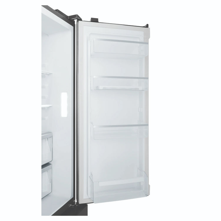 Westinghouse 564L Matte Charcoal Black Quad Door Refrigerator with Plumbed Water Dispenser WQE5650BA, Side Door View