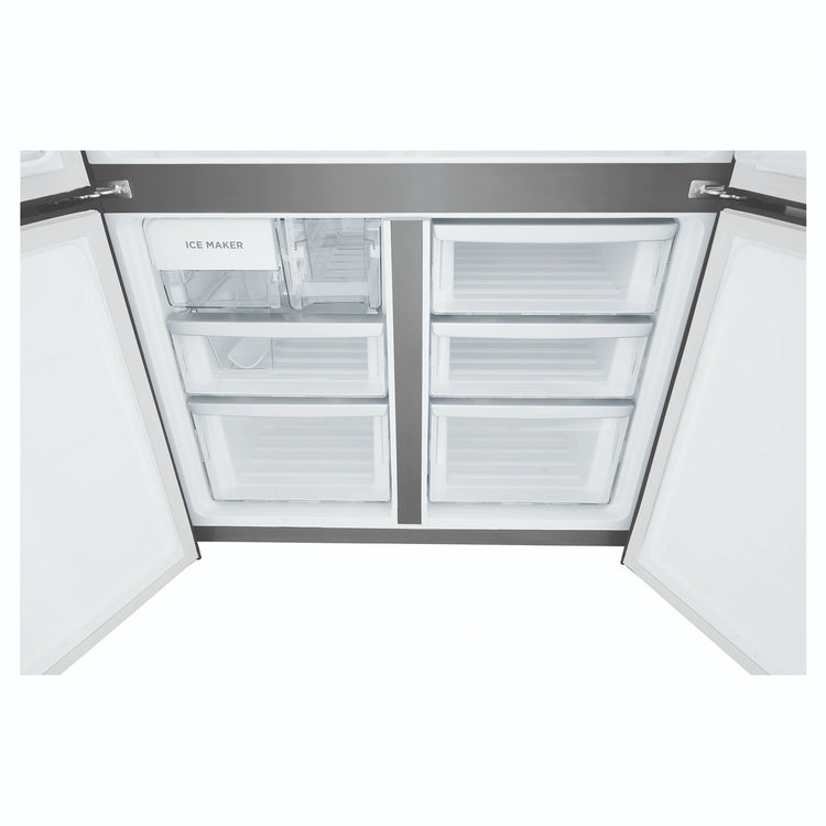 Westinghouse 564L Charcoal Quad Door Refrigerator with In-Door Water Dispenser WQE5660BA, Freezer Drawers Close-Up View