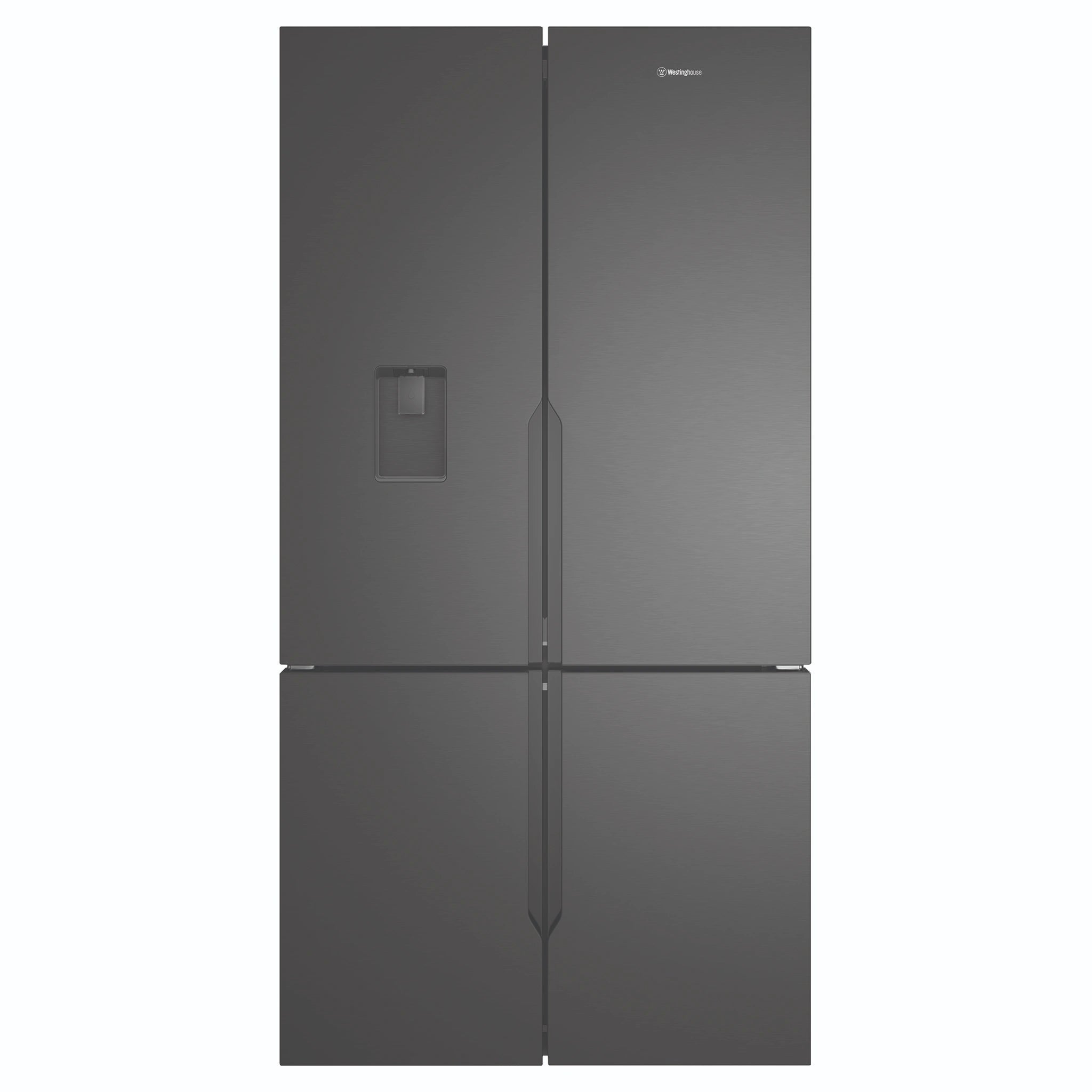 Westinghouse 564L Charcoal Quad Door Refrigerator with In-Door Water Dispenser WQE5660BA, Front View