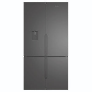 Westinghouse 564L Charcoal Quad Door Refrigerator with In-Door Water Dispenser WQE5660BA, Front View