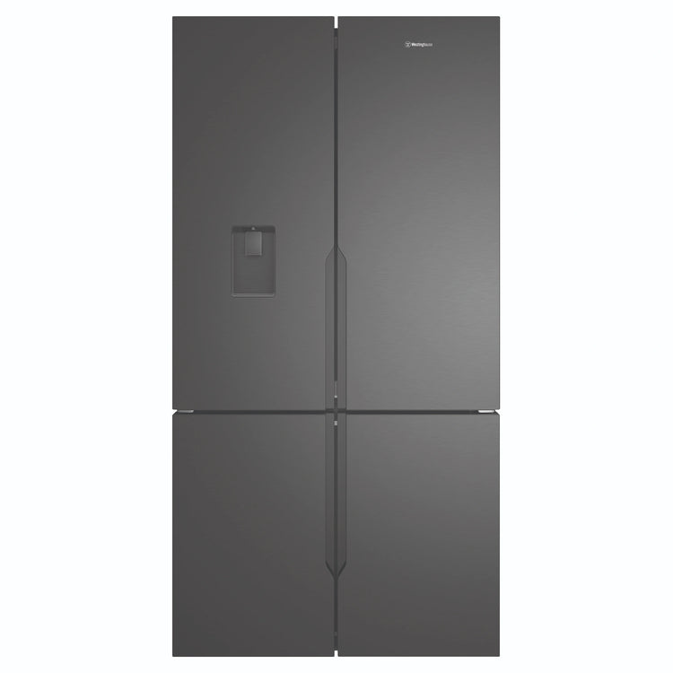 Westinghouse 564L Charcoal Quad Door Refrigerator with In-Door Water Dispenser WQE5660BA, Front View