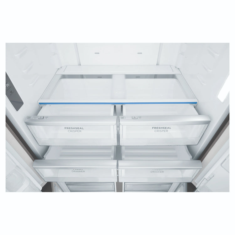 Westinghouse 564L Silver Quad Door Refrigerator with In-Door Water Dispenser WQE5660SA, Drawers Close-Up View