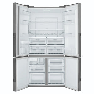 Westinghouse 564L Silver Quad Door Refrigerator with In-Door Water Dispenser WQE5660SA, Front View With Double Door Open View