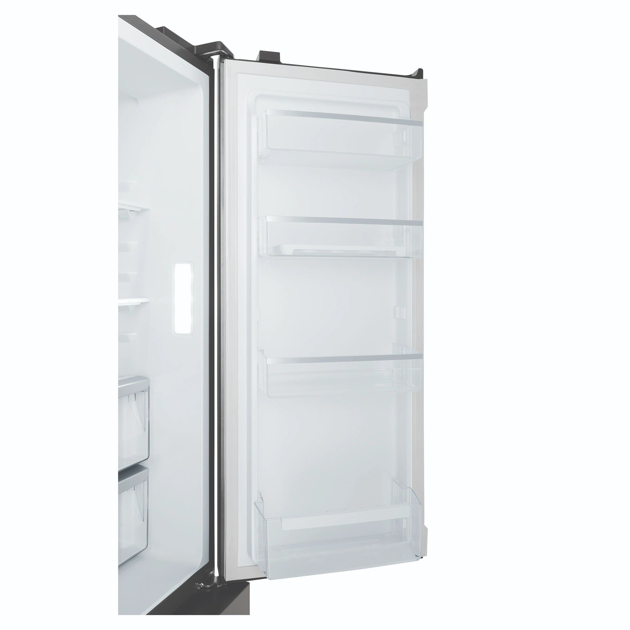 Westinghouse 564L Silver Quad Door Refrigerator with In-Door Water Dispenser WQE5660SA, Side Door Open View