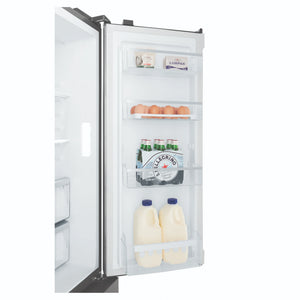 Westinghouse 564L Silver Quad Door Refrigerator with In-Door Water Dispenser WQE5660SA, Side Door Open View With Storages