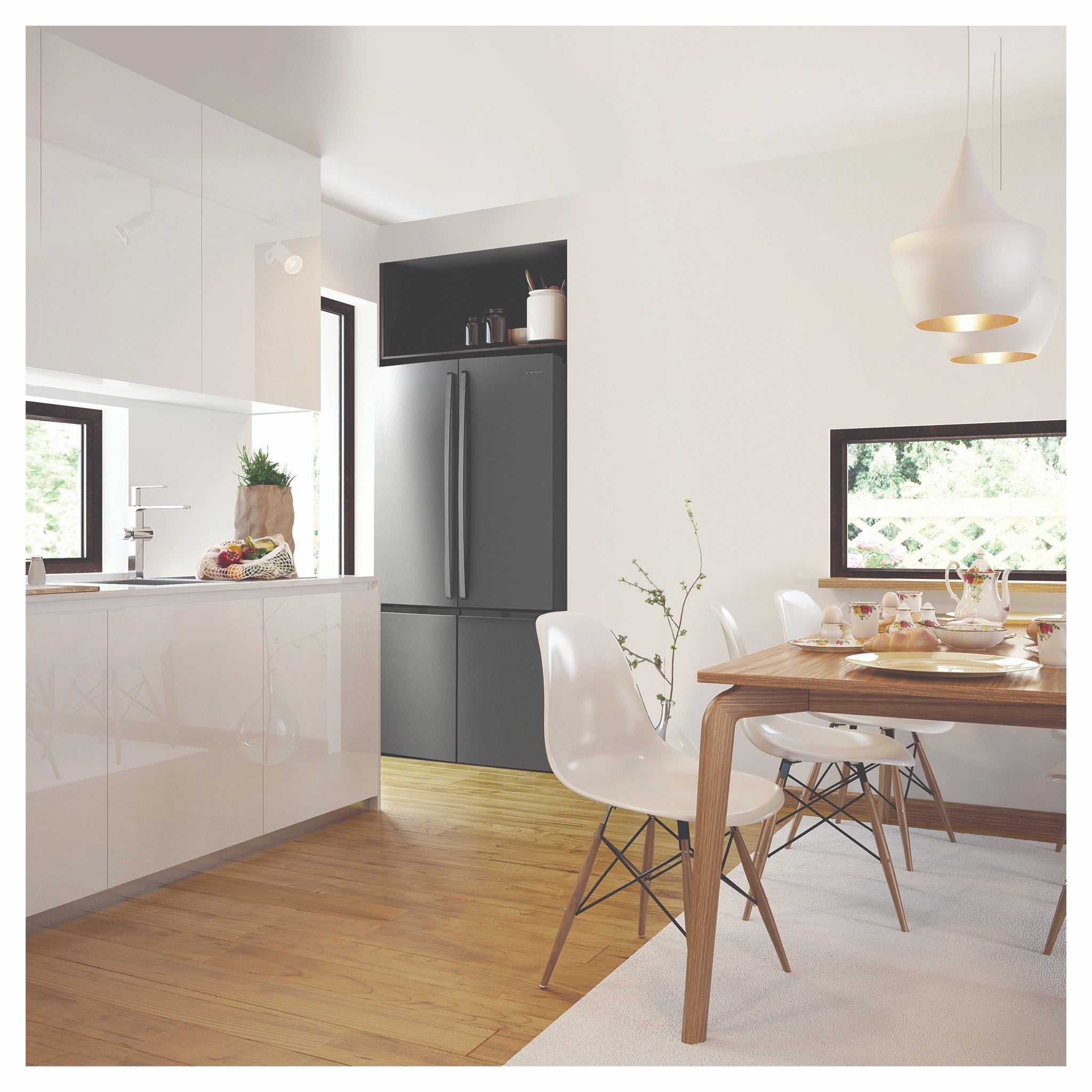 Westinghouse 541L Dark Stainless Quad Door Refrigerator WQE6000BB, Lifestyle View