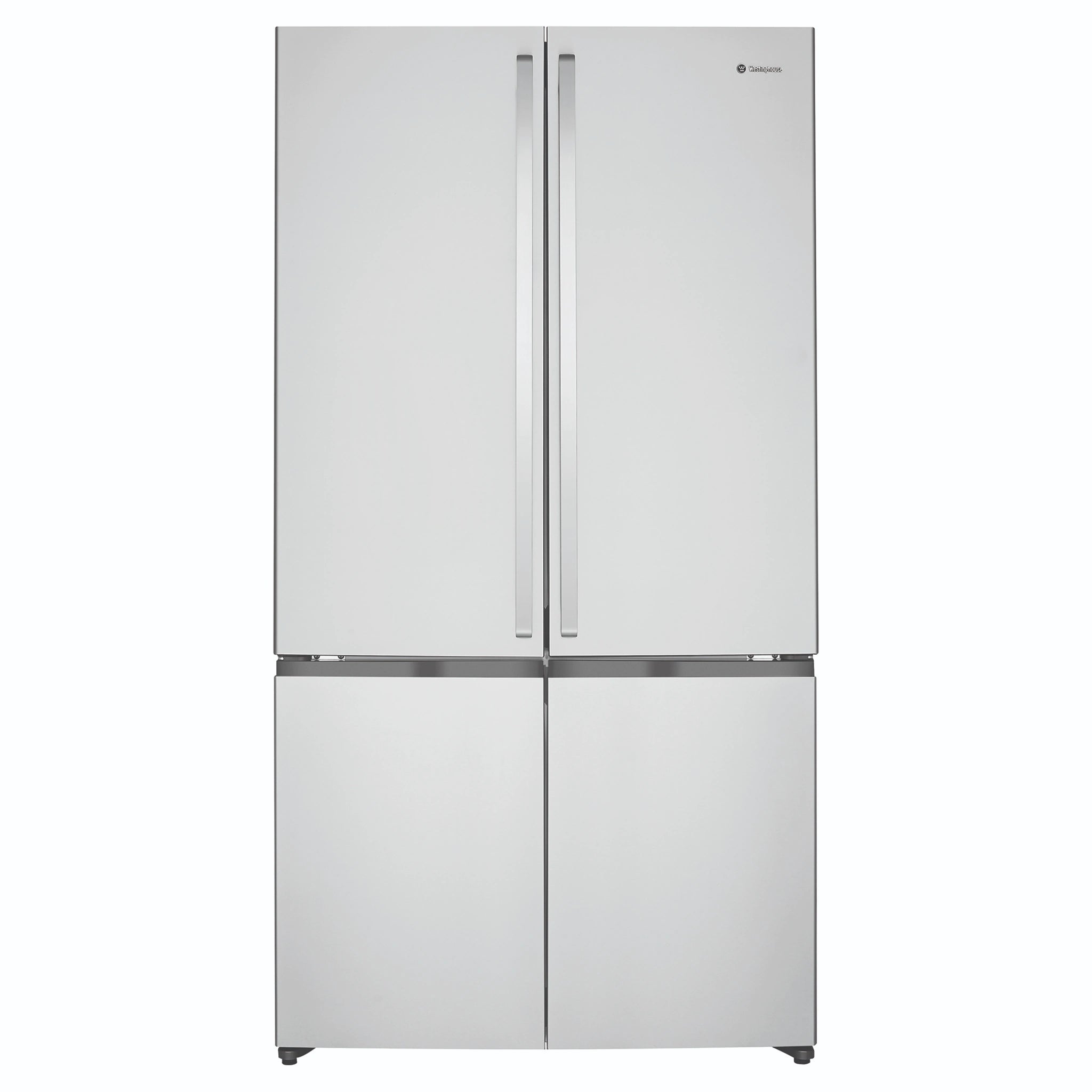 Westinghouse 541L Stainless Steel Quad Door Refrigerator with In-Door Dispenser WQE6000SB, Front View 