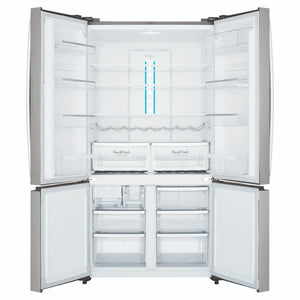 Westinghouse 541L Stainless Steel Quad Door Refrigerator with In-Door Dispenser WQE6000SB, Front View With Double Door Open View