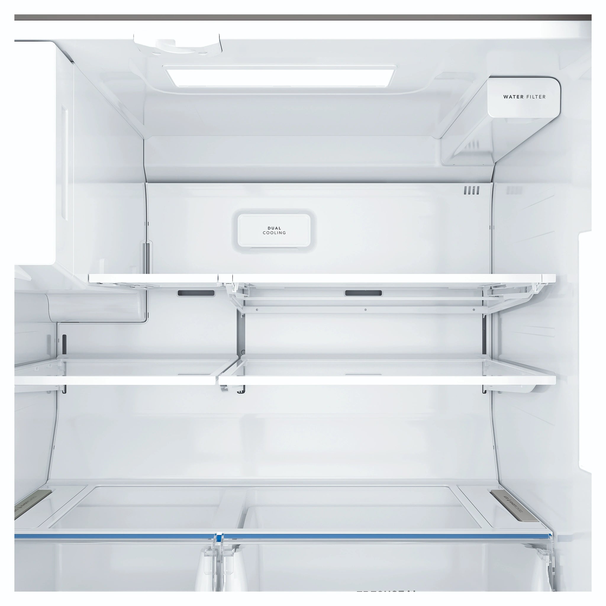 Westinghouse 609L Black Quad Door Refrigerator with In-Door Ice Dispenser WQE6170BB, Dual Cooling View