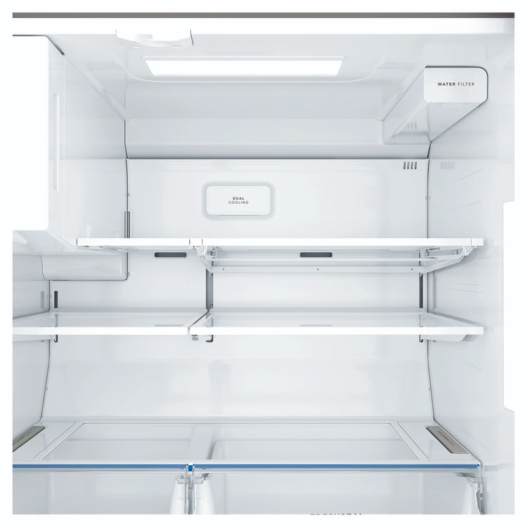 Westinghouse 609L Black Quad Door Refrigerator with In-Door Ice Dispenser WQE6170BB, Dual Cooling View