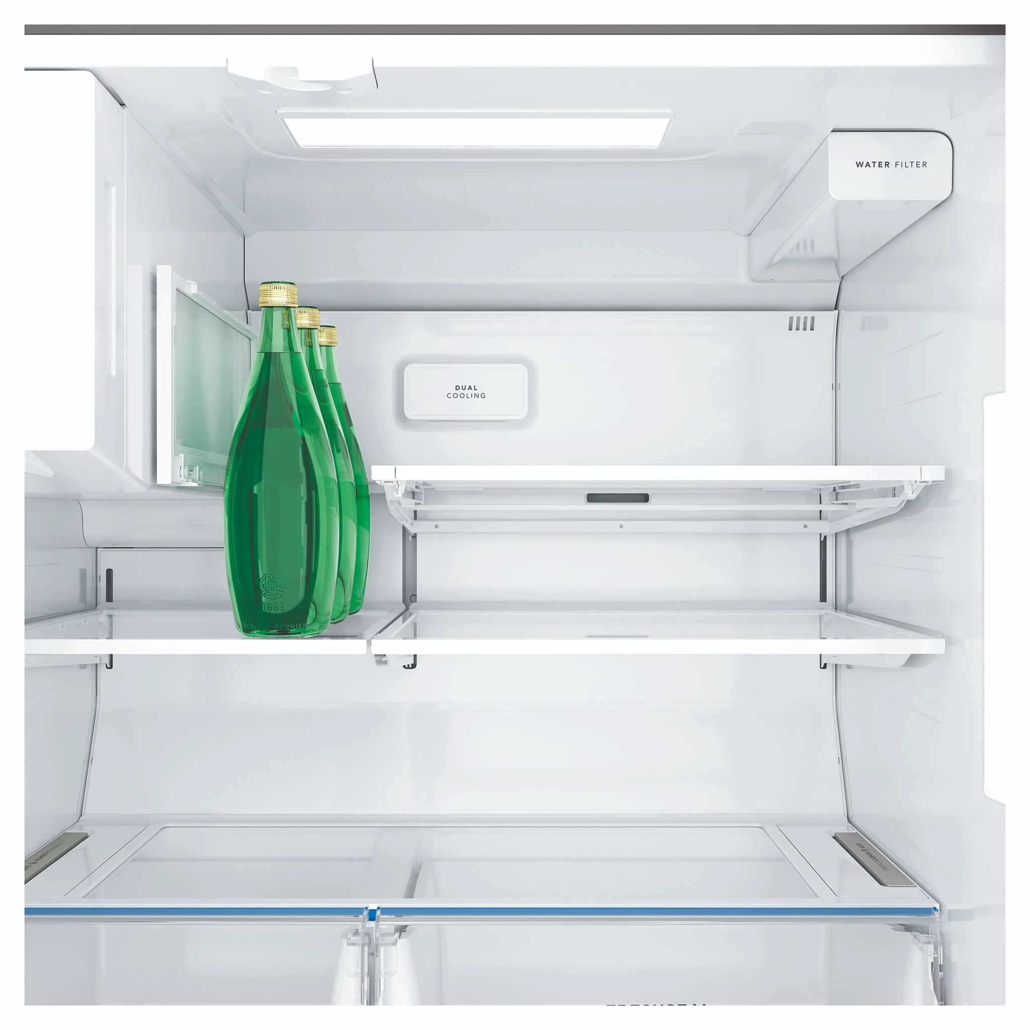 Westinghouse 609L Black Quad Door Refrigerator with In-Door Ice Dispenser WQE6170BB, Dual Cooling View 2