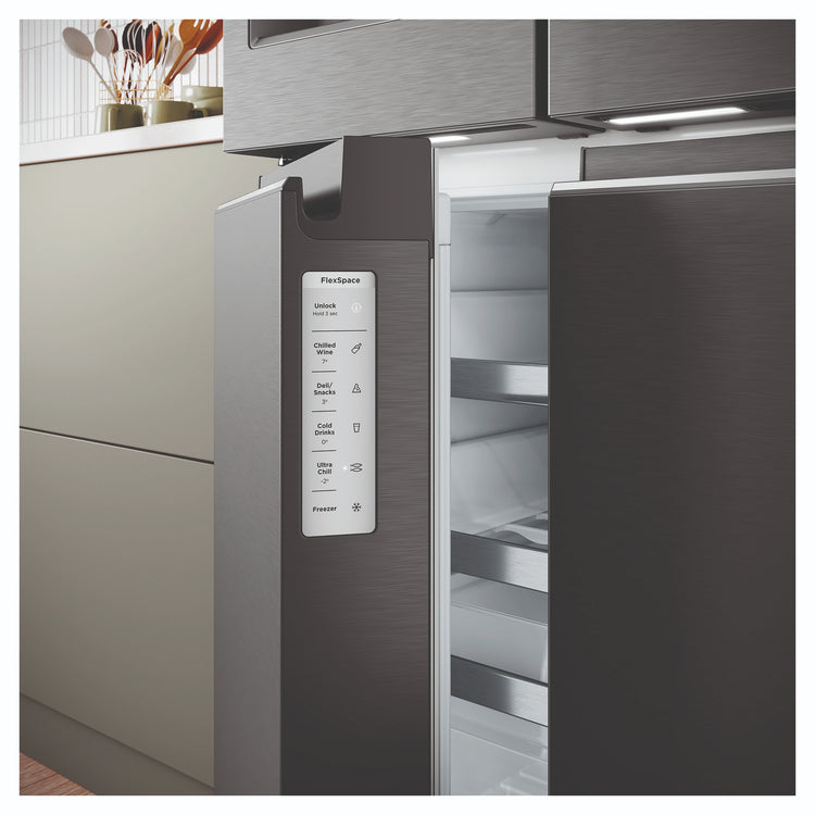 Westinghouse 609L Black Quad Door Refrigerator with In-Door Ice Dispenser WQE6170BB, Feature View