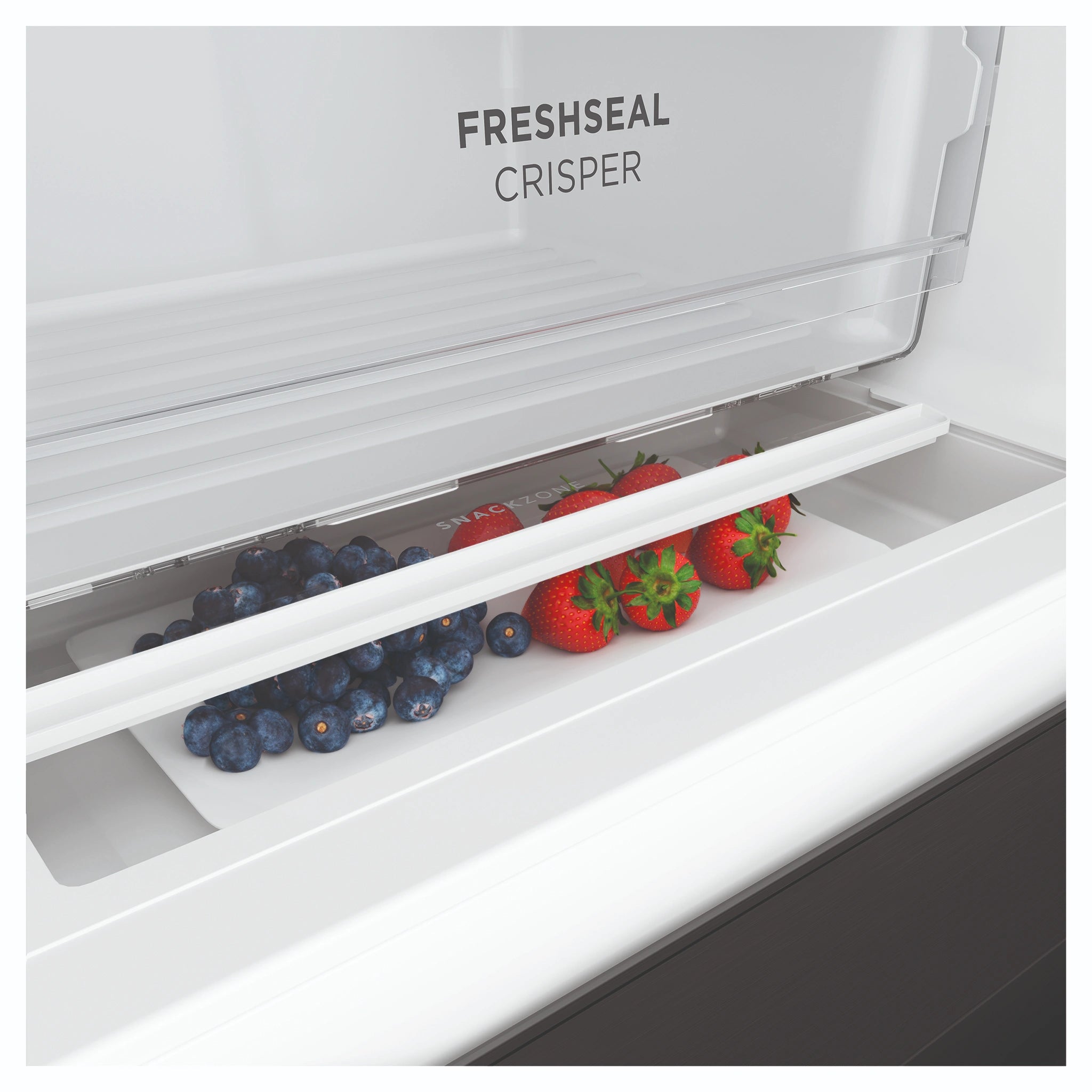 Westinghouse 609L Black Quad Door Refrigerator with In-Door Ice Dispenser WQE6170BB, Fresh Seal Crisper View
