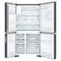 Westinghouse 609L Black Quad Door Refrigerator with In-Door Ice Dispenser WQE6170BB, Front View With Double Door Open View